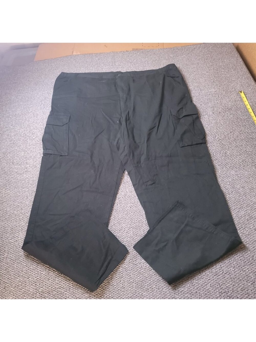 Boulder Creek Cargo Pants Mens 54 x38L Big Tall Khaki Elastic LL Chino Black y2K